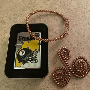 ★ Fancy Collectible ★ Steelers Football Lighter & ★ Tenser Ring ★& Triskelion